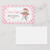 ピンクバーガーBBQベビーシャワーおむつラッフル エンクロージャーカード (正面/裏面)