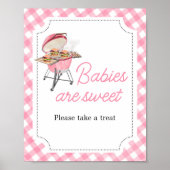 ピンクバーガーBBQベビーシャワーベビーは甘い ポスター (正面)