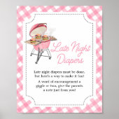ピンクバーガーBBQベビーシャワー深夜おむつ ポスター (正面)