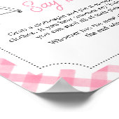 ピンクバーガーBBQベビーシャワー言わないベビー ポスター (角)