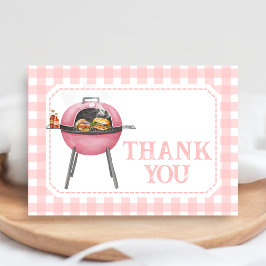 ピンクバーガーBBQベビーシャワー サンキューカード