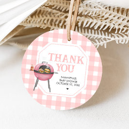 ピンクバーガーBBQベビーシャワー フェイバータグ