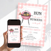 ピンクバーガーBBQベビーシャワー 招待状
