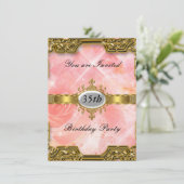 ピンクバースデーパーティーグラモールホット招待状 招待状 (スタンド正面)