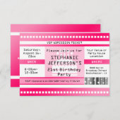 ピンクバースデーパーティー入場料チケット 招待状 (正面/裏面)