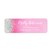 ピンクバースデーパーティー差出人住所 ラベル (正面)