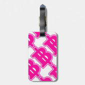 ピンクバーツ฿タイ通貨฿ ラゲッジタグ (裏面縦)