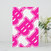 ピンクバーツ฿タイ通貨฿ 便箋 (スタンド正面)