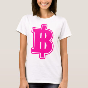 ピンクバーツ฿タイ通貨฿ Tシャツ