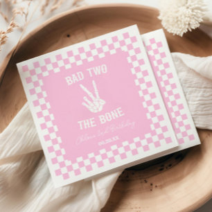 ピンクバートツザ骨骨格2回目の誕生日パーティー スタンダードランチョンナプキン