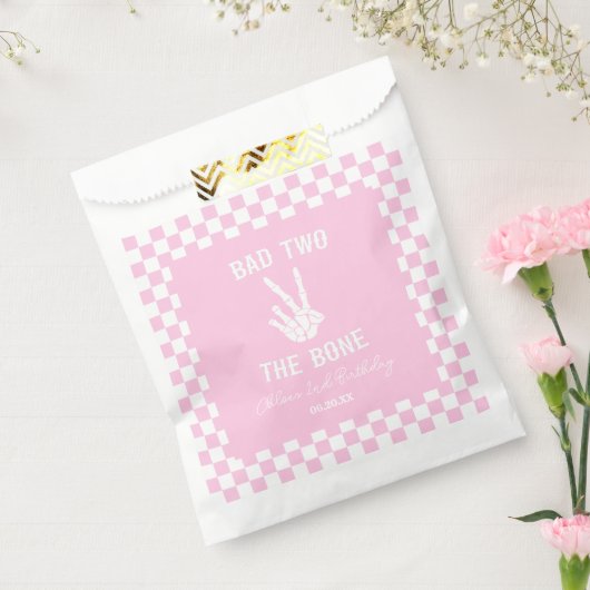 ピンクバートツザ骨骨格2回目の誕生日パーティー フェイバーバッグ (封をした状態)