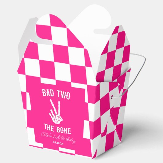 ピンクバートツザ骨骨格2回目の誕生日パーティー フェイバーボックス (オープン)