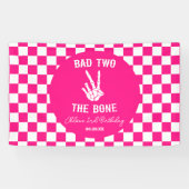 ピンクバートツザ骨骨格2回目の誕生日パーティー 横断幕 (横)