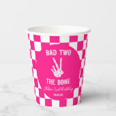 ピンクバートツザ骨骨格2回目の誕生日パーティー 紙コップ (裏面)