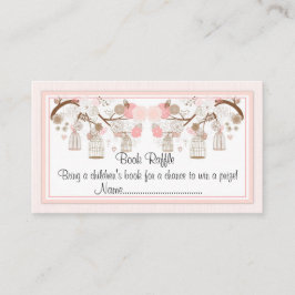 ピンクバードケージブックラッフルチケット エンクロージャーカード