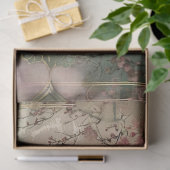 ピンクバードシャビーシックフローラアールデコスタイル 薄葉紙 (ギフト)