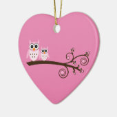 ピンクバードテーマフクロムクリスマスオーナメント セラミックオーナメント (左)