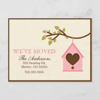ピンクバードハウスつるの動くアナウンス 案内ポストカード