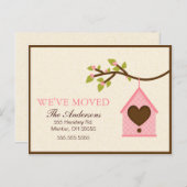 ピンクバードハウスつるの動くアナウンス 案内ポストカード (正面/裏面)