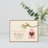 ピンクバードハウスつるの動くアナウンス 案内ポストカード (スタンド正面)