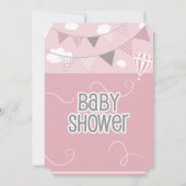 ピンクバードベビーシャワー招待状 招待状 (裏面)