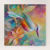 ピンクバードレッドブレストファンタジーバード ジグソーパズル (横)