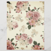 ピンクバード、スクリプトヴィンテージコラージスクラップブック紙 (裏面)