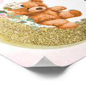 ピンクバーリー言わないベビー標識 ポスター (角)