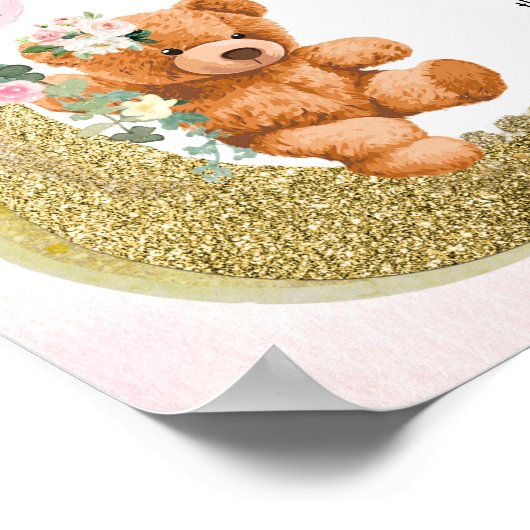 ピンクバーリー言わないベビー標識 ポスター (角)