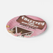 ピンクバーンオインクバアモーファームアニマルズ誕生日 ペーパープレート (アングル)