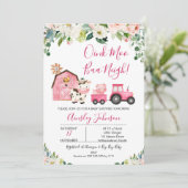 ピンクバーンファームファーミヤードアニマルベビーシャワー 招待状 (スタンド正面)