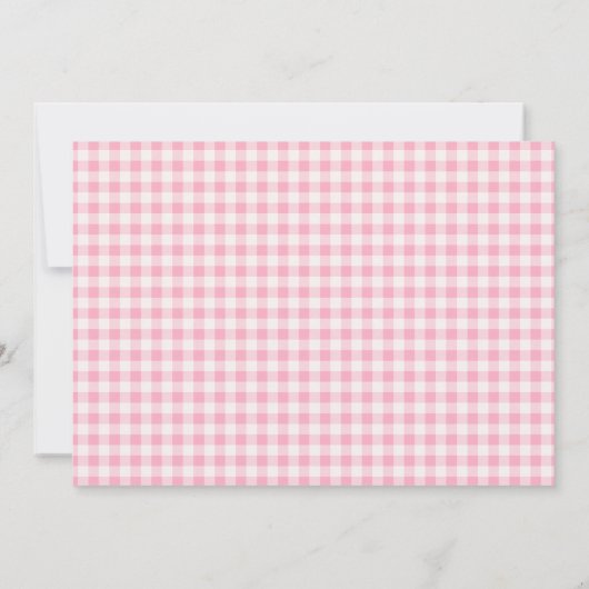 ピンクバーンフォトフローラファームアニマル誕生日 招待状 (裏面)