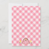 ピンクバーンフローラファームアニマル誕生日招待状 招待状 (裏面)