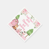 ピンクバーンフローラファームオインクバネイ誕生日 スタンダードカクテルナプキン (角)