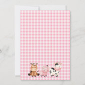 ピンクバーンフローラファームオインクバネイ誕生日 招待状 (裏面)