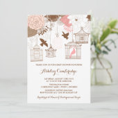 ピンクバ素朴ードケイズベビーシャワー招待状 招待状 (スタンド正面)