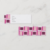 ピンクパかわいらしープルパッチワークキルトデザインギフト スキニー名刺 (正面/裏面)