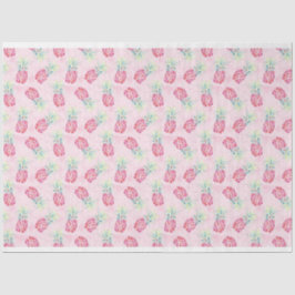 ピンクパイナップルウォーターカラーティッシュ&クラフト紙 薄葉紙