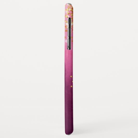 ピンクパイナップル金ゴールドグリッター パーソナライズされた Case-Mate iPhoneケース (裏面/左)