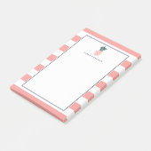 ピンクパイナップル ストライプの | パーソナライズされた ポストイット (アングル)