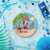 ピンクパイレーツガールバースデーパーティー ペーパープレート (パーティー)