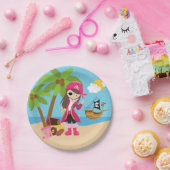 ピンクパイレーツガールバースデーパーティー ペーパープレート (パーティー)