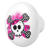 ピンクパイレーツスカルクロスボーンパンクドレッサー セラミックノブ (右)