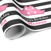 ピンクパイレーツパーソナライズされた誕生日ラッピング紙 ラッピングペーパー (ロールコーナー)