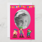 ピンクパイレートバースデーパーティーカスタム招待状 招待状 (裏面)