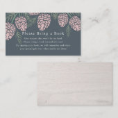 ピンクパインコーン海軍ベビーシャワーブックリクエスト エンクロージャーカード (正面/裏面)