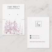 ピンクパイン材林ネックレスイヤリングディスプレイ 名刺 (正面/裏面)