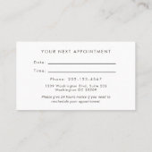 ピンクパウダーパフメイクアップアーティストアポイントメント 名刺 (裏面)