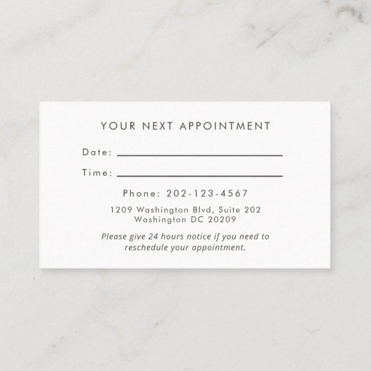 ピンクパウダーパフメイクアップアーティストアポイントメント 名刺 (裏面)