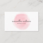 ピンクパウダーパフメイクアップアーティストアポイントメント 名刺 (正面)
